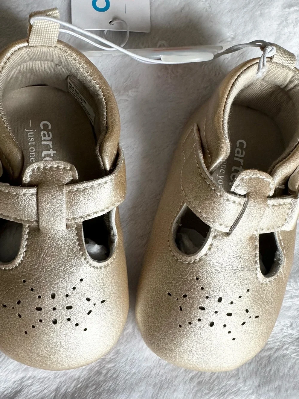 Carter's Metallic Gold T-Strap Baby Shoes